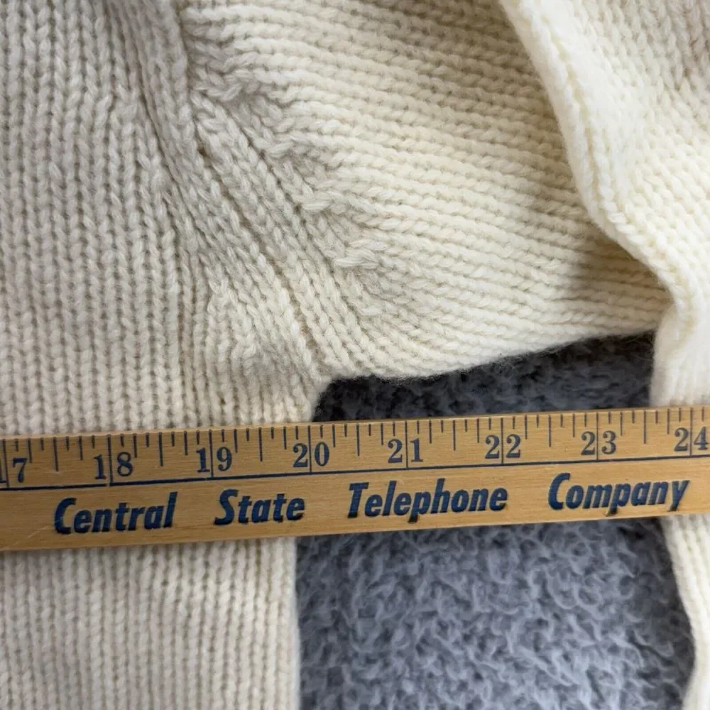 Direct Images Sweater Mens L‎ Beige Cream Lambs Wool Pullover Long Sleeve Knit